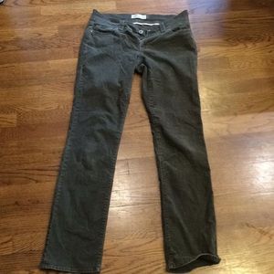 Shapely low rise bootleg corduroy pants